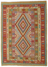 絨毯 キリム アフガン オールド スタイル 210X296 オレンジ/茶色 (ウール, アフガニスタン)