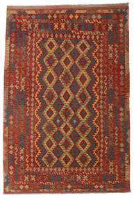  Kelim Afghan Old Style Vloerkleed 204X305 Wol Rood/Bruin Carpetvista