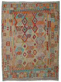 210X288 Kilim Afghan Old Style Rug Oriental Brown/Grey (Wool, Afghanistan) Carpetvista