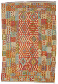 Kilim Afghan Old Style Rug 203X294 Orange/Beige Wool, Afghanistan Carpetvista