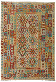 206X295 Tapete Kilim Afegão Old Style Oriental Laranja/Castanho (Lã, Afeganistão) Carpetvista
