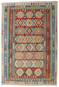 Tapete Kilim Afegão Old Style 200X296 Cinzento/Bege (Lã, Afeganistão)