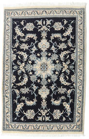 90X139 Nain Teppich Orientalischer Schwarz/Grau (Wolle, Persien/Iran) Carpetvista