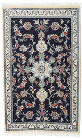 絨毯 ナイン 90X147 ブラック/グレー (ウール, ペルシャ/イラン)
