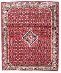 106X129 Hosseinabad Teppe Orientalsk Rød/Mørk Rød (Ull, Persia/Iran) Carpetvista