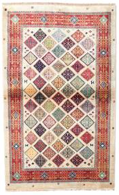 Koberec Orientální Kashmir Art. Hedvábí 102X164 Béžová/Červená ( Indie)