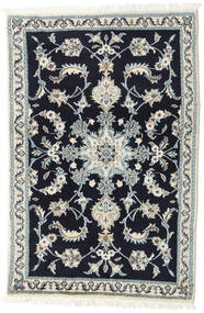 絨毯 ペルシャ ナイン 87X130 ブラック/グレー (ウール, ペルシャ/イラン)