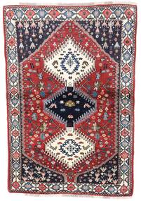  Persischer Yalameh Teppich 99X144 Rot/Dunkelrosa (Wolle, Persien/Iran)
