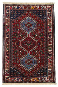 83X127 Tapete Oriental Yalameh Vermelho Escuro/Castanho (Lã, Pérsia/Irão) Carpetvista