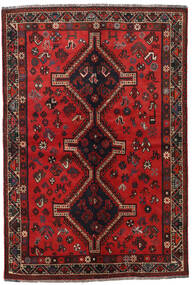 132X197 Shiraz Rug Oriental Dark Red/Red (Wool, Persia/Iran) Carpetvista