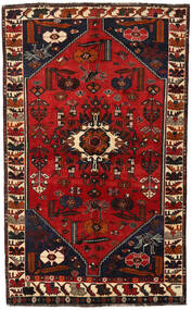 147X239 러그 오리엔탈 Shiraz 다크 레드/빨간색 (울, 페르시아/이란) Carpetvista