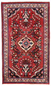  Oriental Hamadan Rug 75X126 Red/Dark Red Wool, Persia/Iran Carpetvista