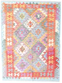 132X178 絨毯 オリエンタル キリム アフガン オールド スタイル ライトピンク/ベージュ (ウール, アフガニスタン) Carpetvista
