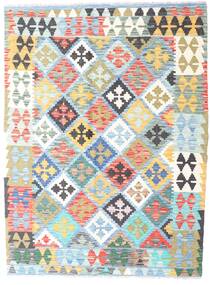  Kilim Afghan Old Style Tappeto 129X172 Di Lana Grigio/Blu Chiaro Piccolo Carpetvista