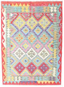 126X172 絨毯 キリム アフガン オールド スタイル オリエンタル ベージュ/ピンク (ウール, アフガニスタン) Carpetvista