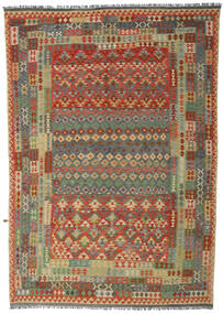 252X357 Dywan Kilim Afgan Old Style Orientalny Brunatny/Czerwony Duży (Wełna, Afganistan) Carpetvista