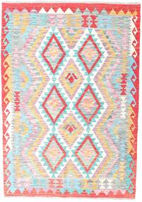 126X179 Kelim Afghan Old Stil Teppich Orientalischer Beige/Rot (Wolle, Afghanistan) Carpetvista