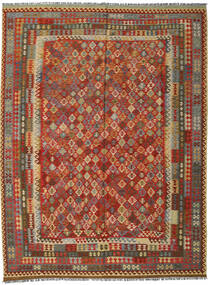  Kilim Afghan Old Style Rug 301X396 Wool Brown/Red Large Carpetvista
