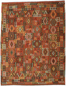 305X393 Tappeto Orientale Kilim Afghan Old Style Marrone/Arancione Grandi (Lana, Afghanistan) Carpetvista