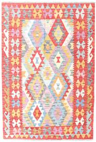  Oriental Kilim Afghan Old Style Rug 116X175 Red/Beige Wool, Afghanistan Carpetvista