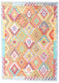 123X173 絨毯 オリエンタル キリム アフガン オールド スタイル レッド/ベージュ (ウール, アフガニスタン) Carpetvista