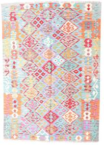  Kilim Afghan Old Style Tappeto 127X183 Di Lana Rosa Chiaro/Blu Chiaro Piccolo Carpetvista