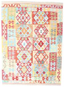 125X173 絨毯 オリエンタル キリム アフガン オールド スタイル ベージュ/レッド (ウール, アフガニスタン) Carpetvista