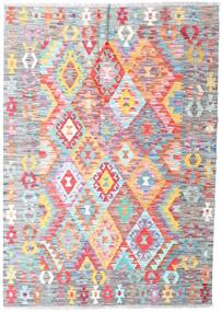  127X181 Kelim Afghan Old Style Matot Matto Punainen/Harmaa Afganistan Carpetvista