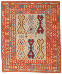 208X248 Kilim Afghan Old Style Rug Oriental Beige/Red (Wool, Afghanistan) Carpetvista