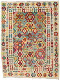 199X255 Tappeto Orientale Kilim Afghan Old Style Beige/Rosso (Lana, Afghanistan) Carpetvista