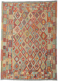  Kilim Afghan Old Style Rug 248X345 Wool Beige/Green Large Carpetvista