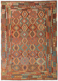  Kilim Afghan Old Style Rug 248X350 Wool Brown/Orange Large Carpetvista