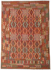 249X354 Kelim Afghan Old Style Vloerkleed Oosters Rood/Bruin (Wol, Afghanistan) Carpetvista