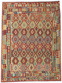 Tapis D'orient Kilim Afghan Old Style 258X344 Rouge/Beige Grand (Laine, Afghanistan)