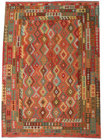  Kilim Afgán Old Style 252X355 Gyapjúszőnyeg Barna/Piros Nagy Carpetvista