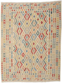 259X333 Tappeto Orientale Kilim Afghan Old Style Beige/Giallo Grandi (Lana, Afghanistan) Carpetvista