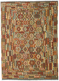  Kilim Afghan Old Style Rug 253X348 Brown/Beige Carpetvista