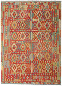  Kilim Afghan Old Style Tapis 254X354 De Laine Rouge/Beige Grand Carpetvista