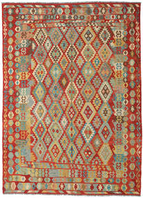 Oriental Kilim Afghan Old Style Rug 252X349 Red/Beige Large Wool, Afghanistan Carpetvista