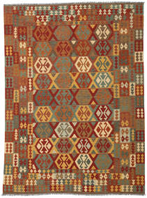  Kilim Afghan Old Style Tapis 253X344 De Laine Marron/Orange Grand Carpetvista