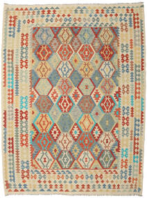  260X342 Kelim Afghan Old Style Teppe Beige/Grå Afghanistan Carpetvista
