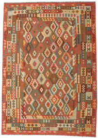 Tapis Kilim Afghan Old Style 248X351 Marron/Beige (Laine, Afghanistan)
