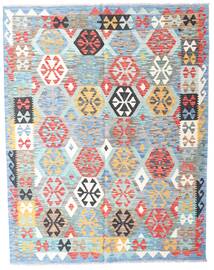 156X201 Kelim Afghan Old Stil Teppich Orientalischer Hellgrau/Rot (Wolle, Afghanistan) Carpetvista