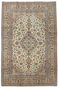絨毯 カシャン 200X300 ベージュ/ダークグレー (ウール, ペルシャ/イラン)