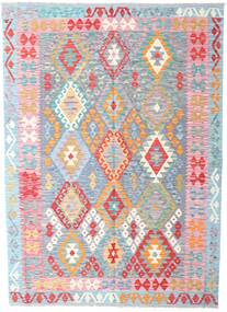 174X243 Kelim Afghan Old Stil Teppich Orientalischer Hellrosa/Grau (Wolle, Afghanistan) Carpetvista