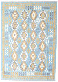 Kilim Afghan Old Style Rug 172X241 Light Blue/Light Grey Wool, Afghanistan Carpetvista