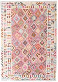  Orientalischer Kelim Afghan Old Stil Teppich 172X242 Beige/Rot Wolle, Afghanistan Carpetvista
