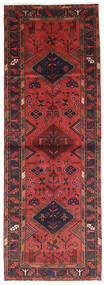 Hamadan Vloerkleed 100X282 Tapijtloper Rood/Donker Roze Wol, Perzië/Iran Carpetvista