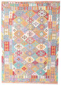  174X250 Kelim Afghan Old Style Vloerkleed Beige/Rood Afghanistan Carpetvista