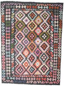  Kelim Afghan Old Stil Teppich 172X234 Dunkelgrau/Grau Carpetvista